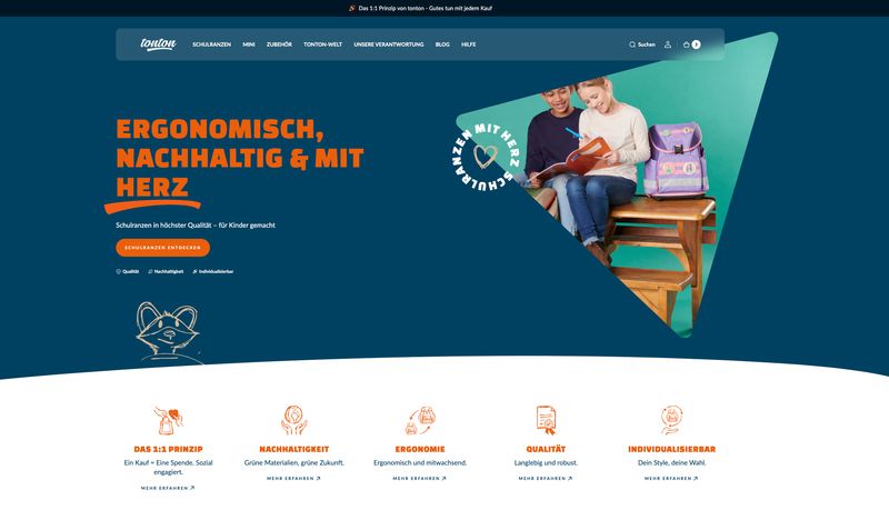 Verspielter Shopify-Shop für tonton - Website